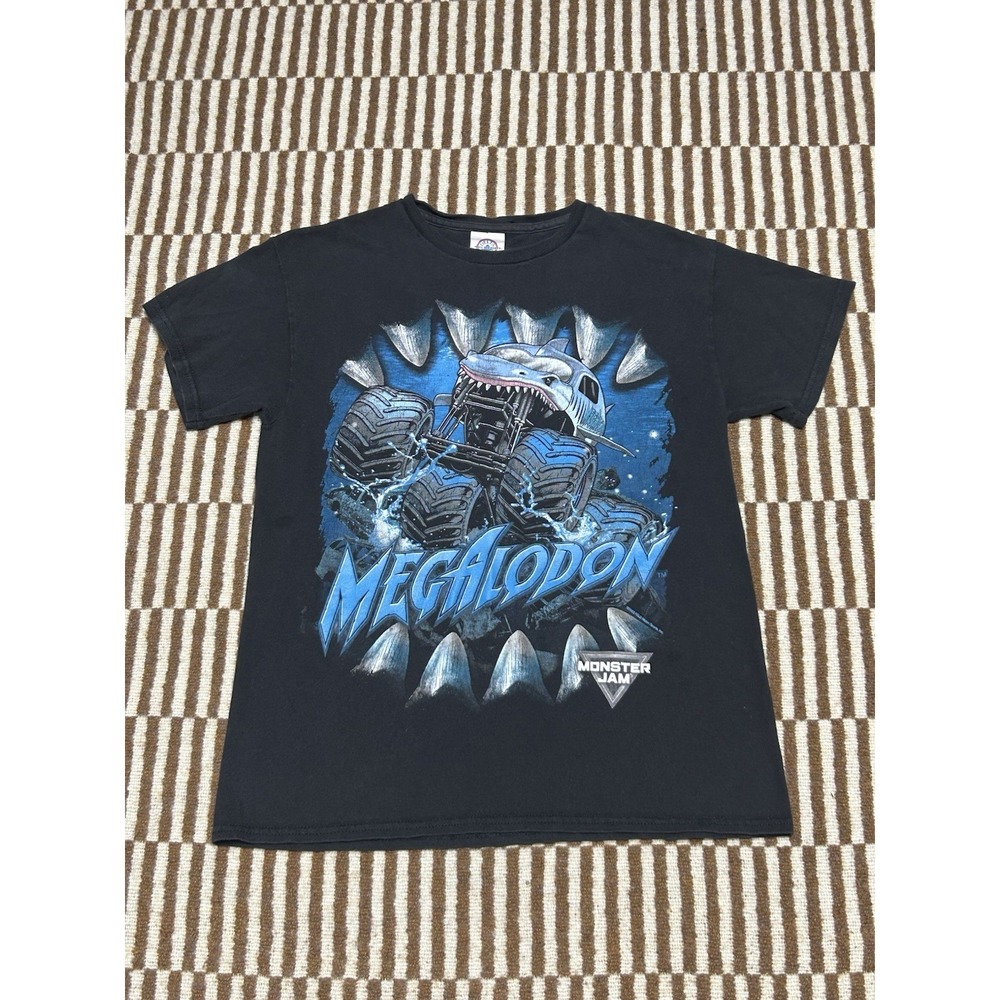 Monster Jam Megalodon T Shirt Youth L Delta Pro Weight Shark Truck Graphic Tee